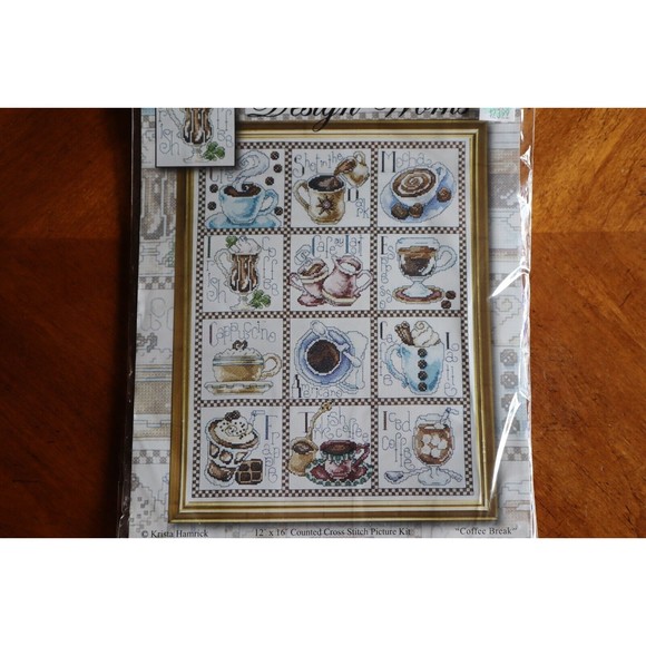 Design Works Crafts 12x16" Counted Cross Stitch Coffee Break Iced Latte Mocha Cu - Picture 3 of 8